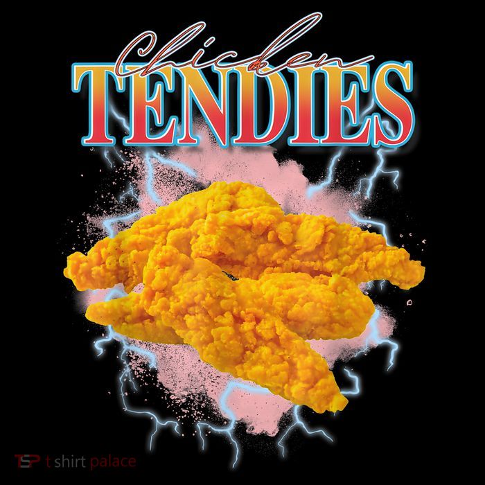 Chicken Tendies 90s Bootleg Style Foodie Funny Meme Flatbill Hat