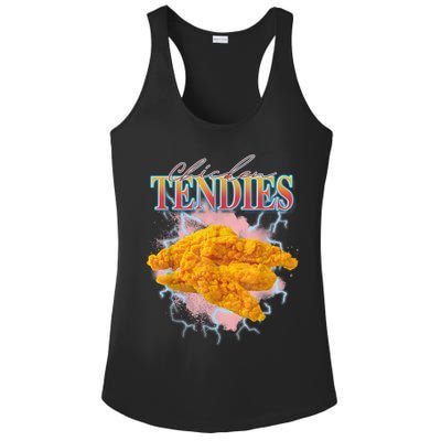 Chicken Tendies 90s Bootleg Style Foodie Funny Meme Ladies PosiCharge Competitor Racerback Tank