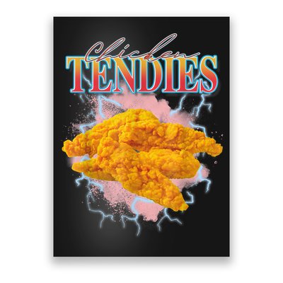 Chicken Tendies 90s Bootleg Style Foodie Funny Meme Poster