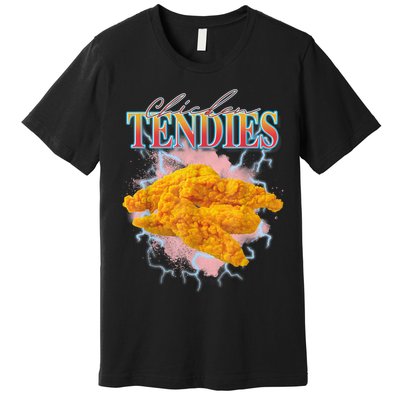 Chicken Tendies 90s Bootleg Style Foodie Funny Meme Premium T-Shirt