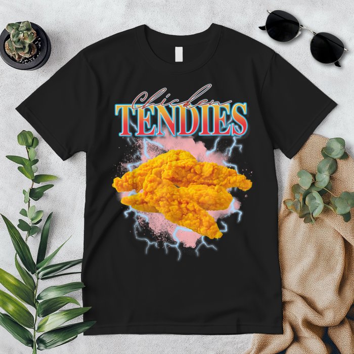 Chicken Tendies 90s Bootleg Style Foodie Funny Meme Premium T-Shirt