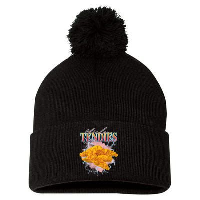 Chicken Tendies 90s Bootleg Style Foodie Funny Meme Pom Pom 12in Knit Beanie