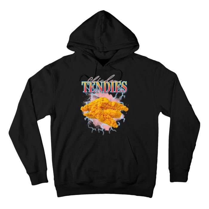 Chicken Tendies 90s Bootleg Style Foodie Funny Meme Tall Hoodie