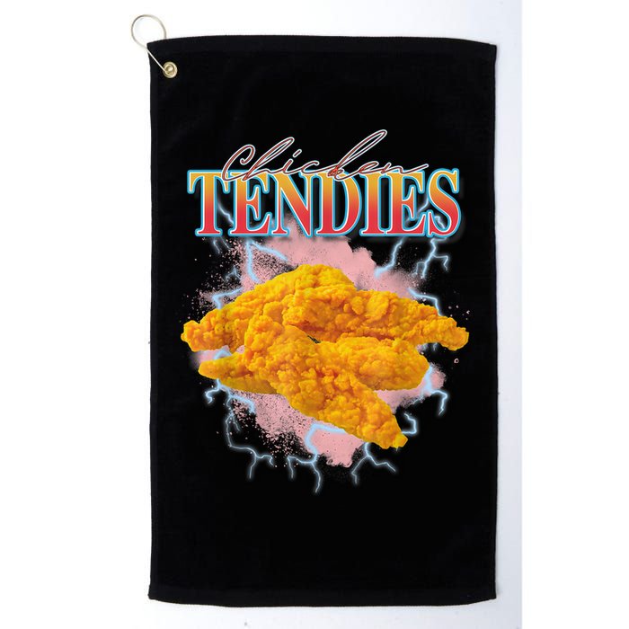 Chicken Tendies 90s Bootleg Style Foodie Funny Meme Golf Towel