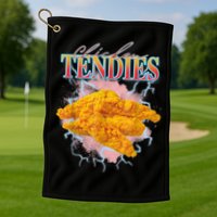 Chicken Tendies 90s Bootleg Style Foodie Funny Meme Golf Towel