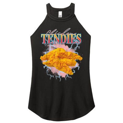 Chicken Tendies 90s Bootleg Style Foodie Funny Meme Women's Perfect Tri Rocker Tank