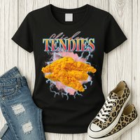 Chicken Tendies 90s Bootleg Style Foodie Funny Meme Womens T-Shirt