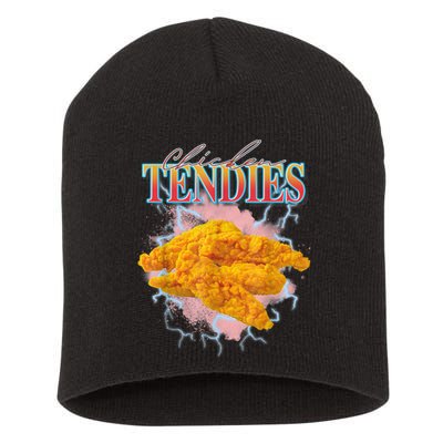 Chicken Tendies 90s Bootleg Style Foodie Funny Meme Short Acrylic Beanie