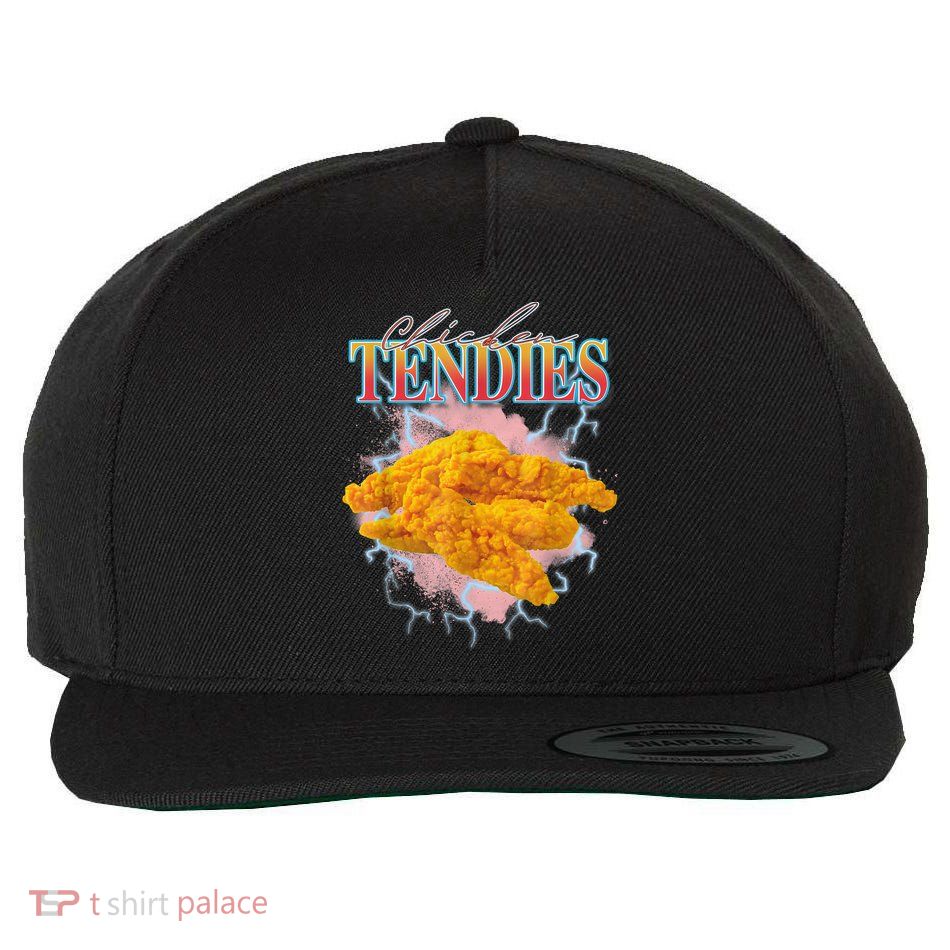 Chicken Tendies 90s Bootleg Style Foodie Funny Meme Wool Snapback Cap
