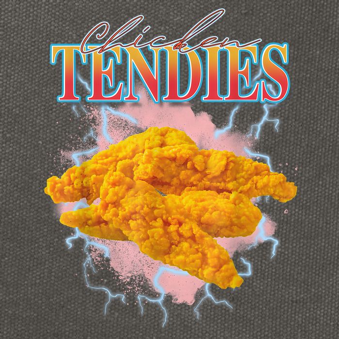 Chicken Tendies 90s Bootleg Style Foodie Funny Meme Cotton Canvas Backpack