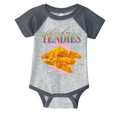 Chicken Tendies 90s Bootleg Style Foodie Funny Meme Infant Baby Jersey Bodysuit
