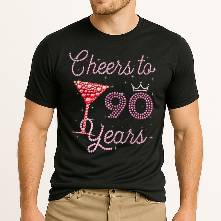 Cheers To 90 Years 90th Birthday 90 Years Old Bday Cooling Performance Crew T-Shirt