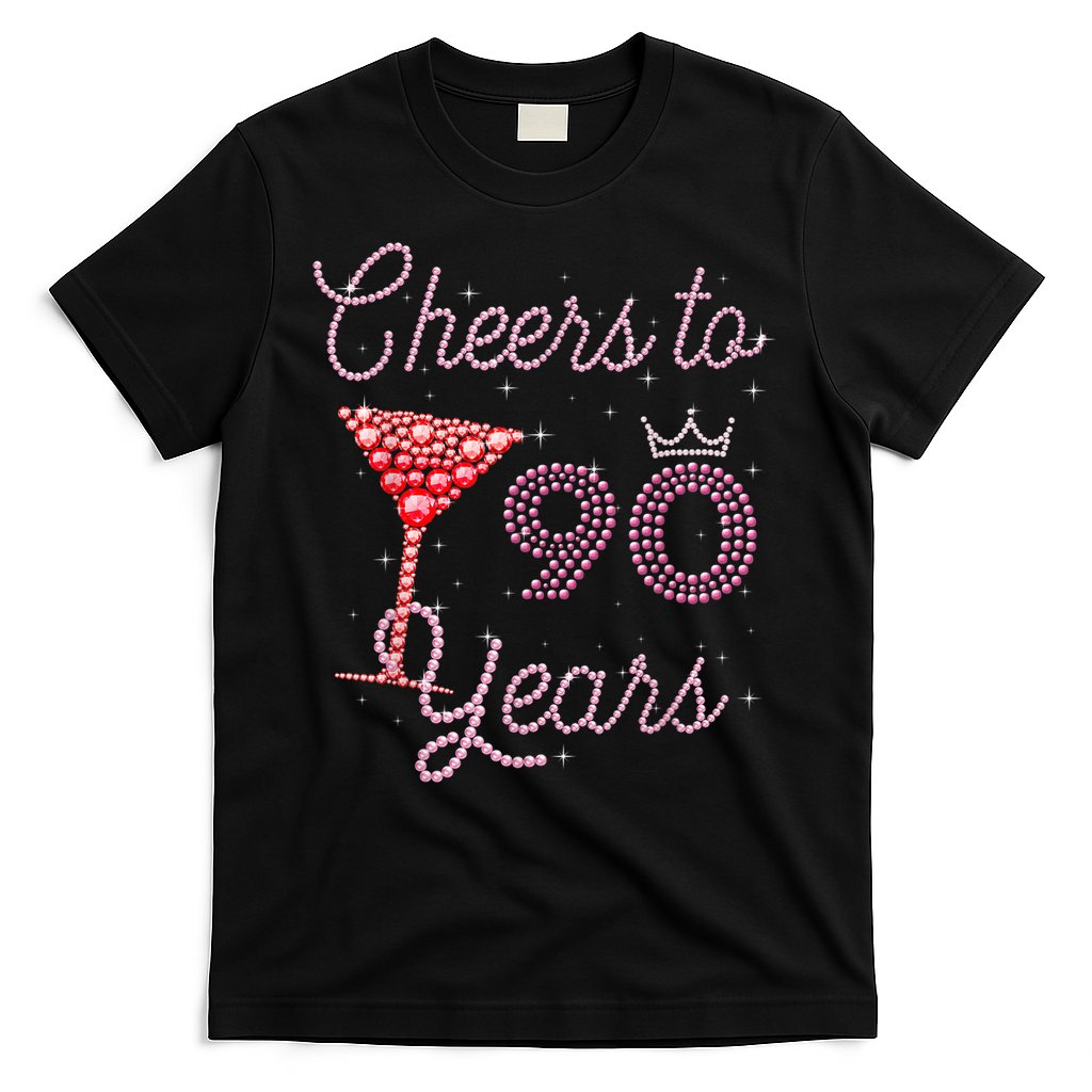 Cheers To 90 Years 90th Birthday 90 Years Old Bday T-Shirt