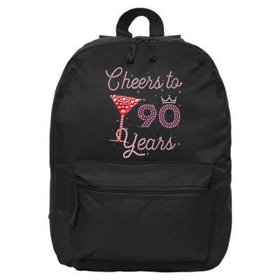 Cheers To 90 Years 90th Birthday 90 Years Old Bday 16 in Basic Backpack