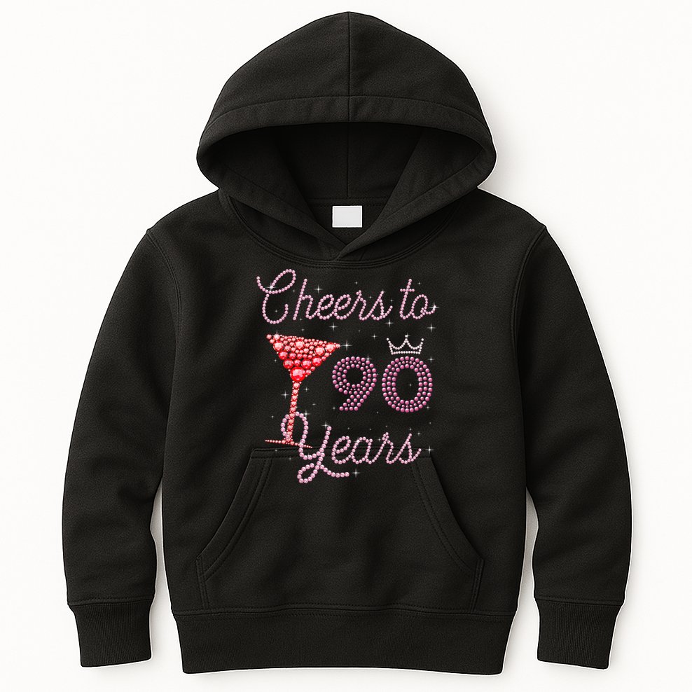 Cheers To 90 Years 90th Birthday 90 Years Old Bday Kids Hoodie