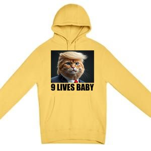 Cat Trump 9 Lives Baby Premium Pullover Hoodie