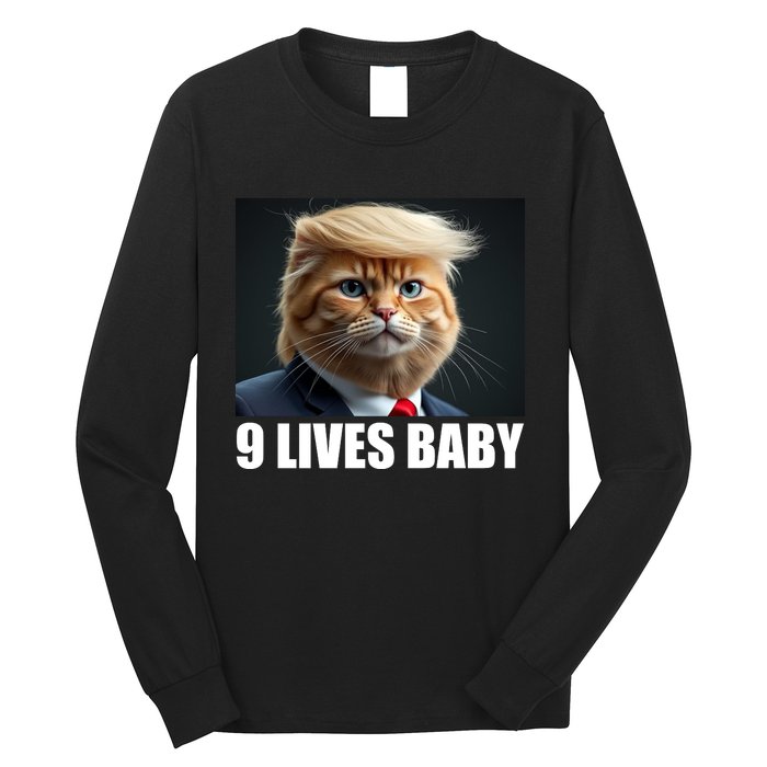 Cat Trump 9 Lives Baby Long Sleeve Shirt