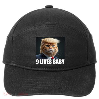 Cat Trump 9 Lives Baby 7-Panel Snapback Hat