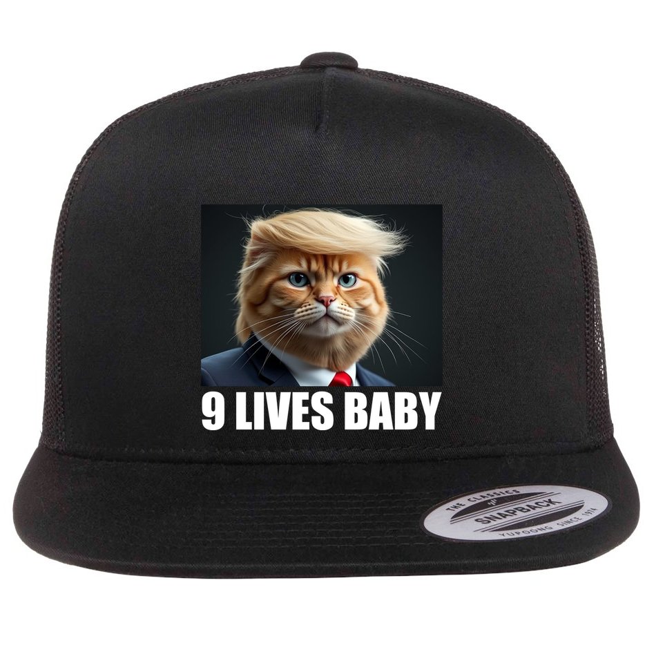Cat Trump 9 Lives Baby Flat Bill Trucker Hat