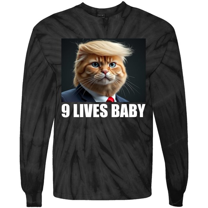 Cat Trump 9 Lives Baby Tie-Dye Long Sleeve Shirt