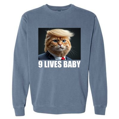 Cat Trump 9 Lives Baby Garment-Dyed Sweatshirt