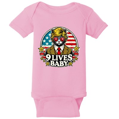 Cat Trump 9 Lives Baby Baby Bodysuit