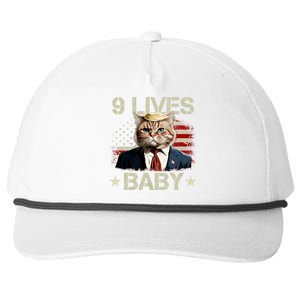 Cat Trump 9 Lives Baby Funny Trump Cat Snapback Five-Panel Rope Hat