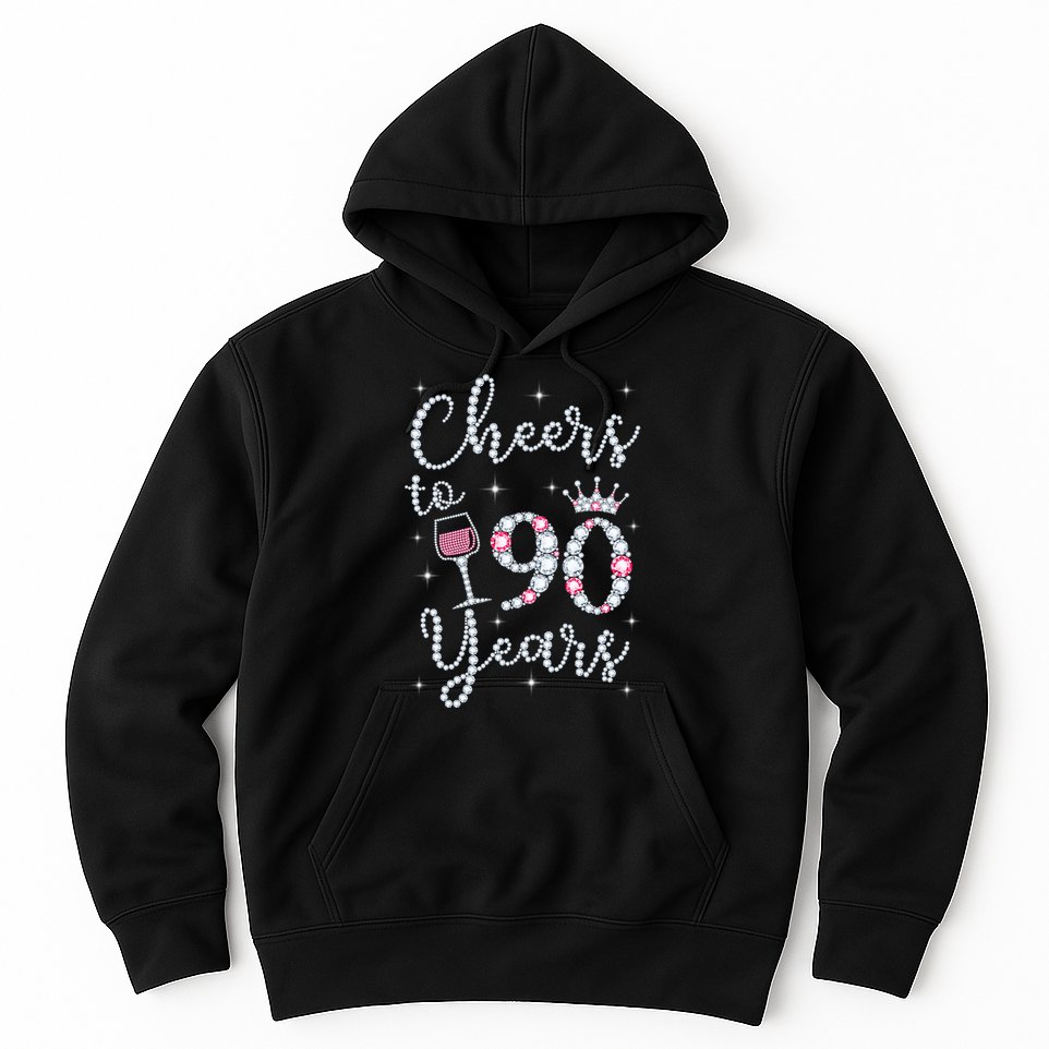 Cheers to 90 Years 1929 90Th Birthday Gift Tee For WoM.e.ns Hoodie