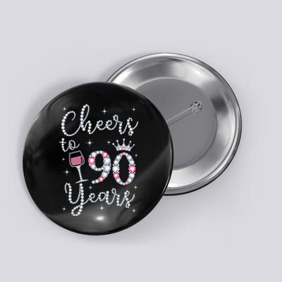 Cheers to 90 Years 1929 90Th Birthday Gift Tee For WoM.e.ns Button