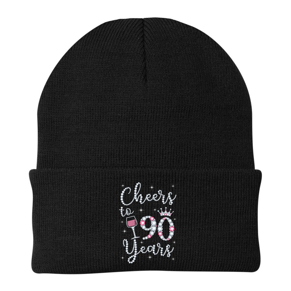 Cheers to 90 Years 1929 90Th Birthday Gift Tee For WoM.e.ns Beanie