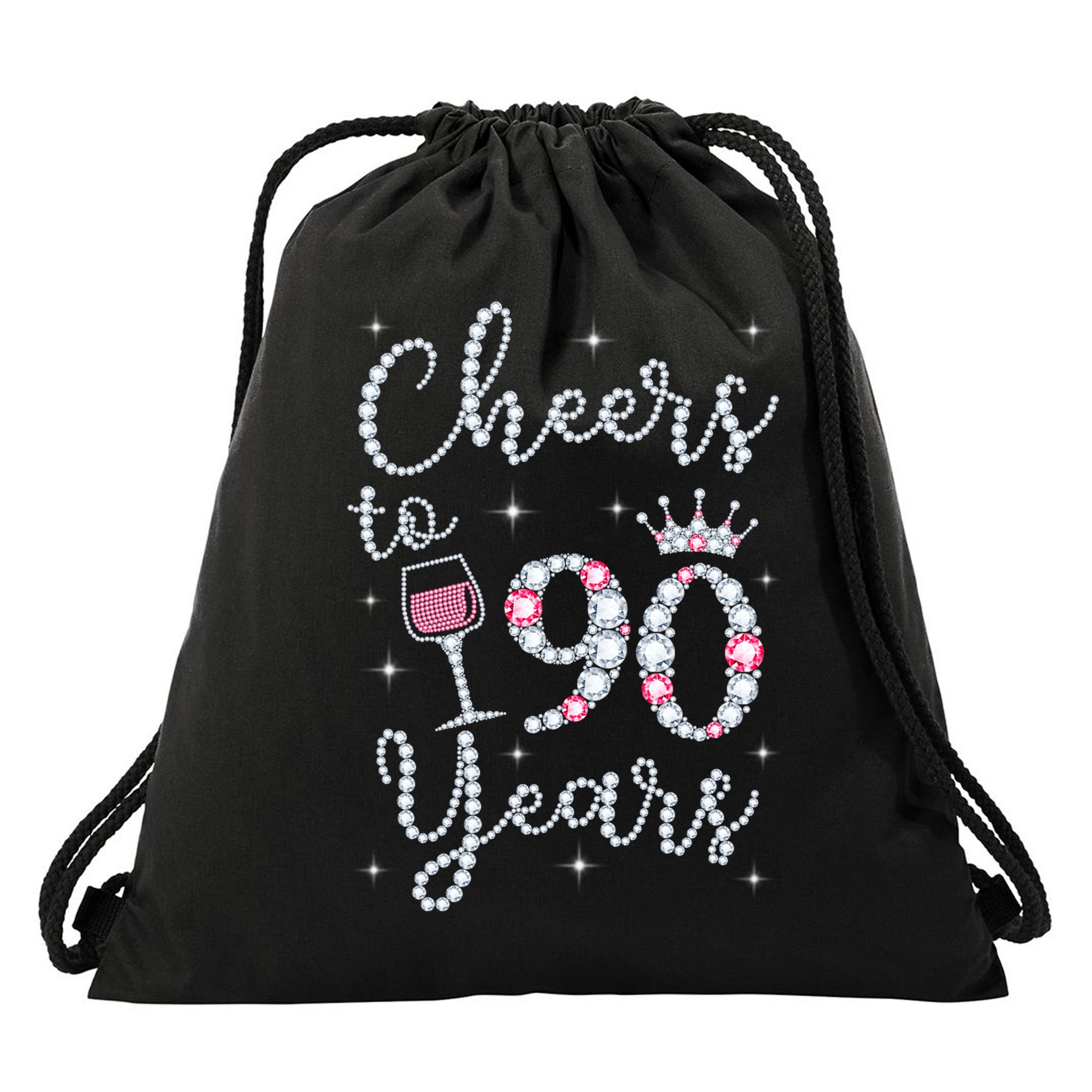 Cheers to 90 Years 1929 90Th Birthday Gift Tee For WoM.e.ns Drawstring Bag