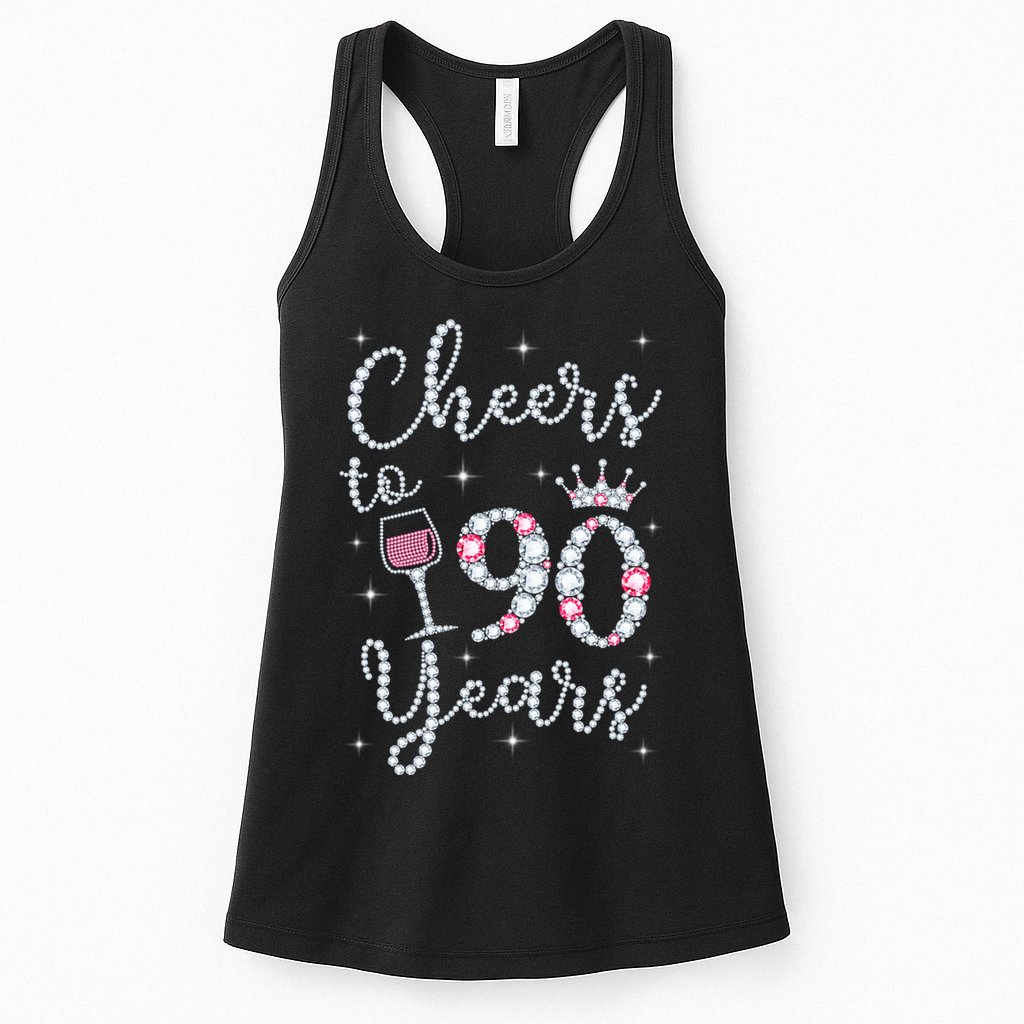 Cheers to 90 Years 1929 90Th Birthday Gift Tee For WoM.e.ns Womens Tank Top