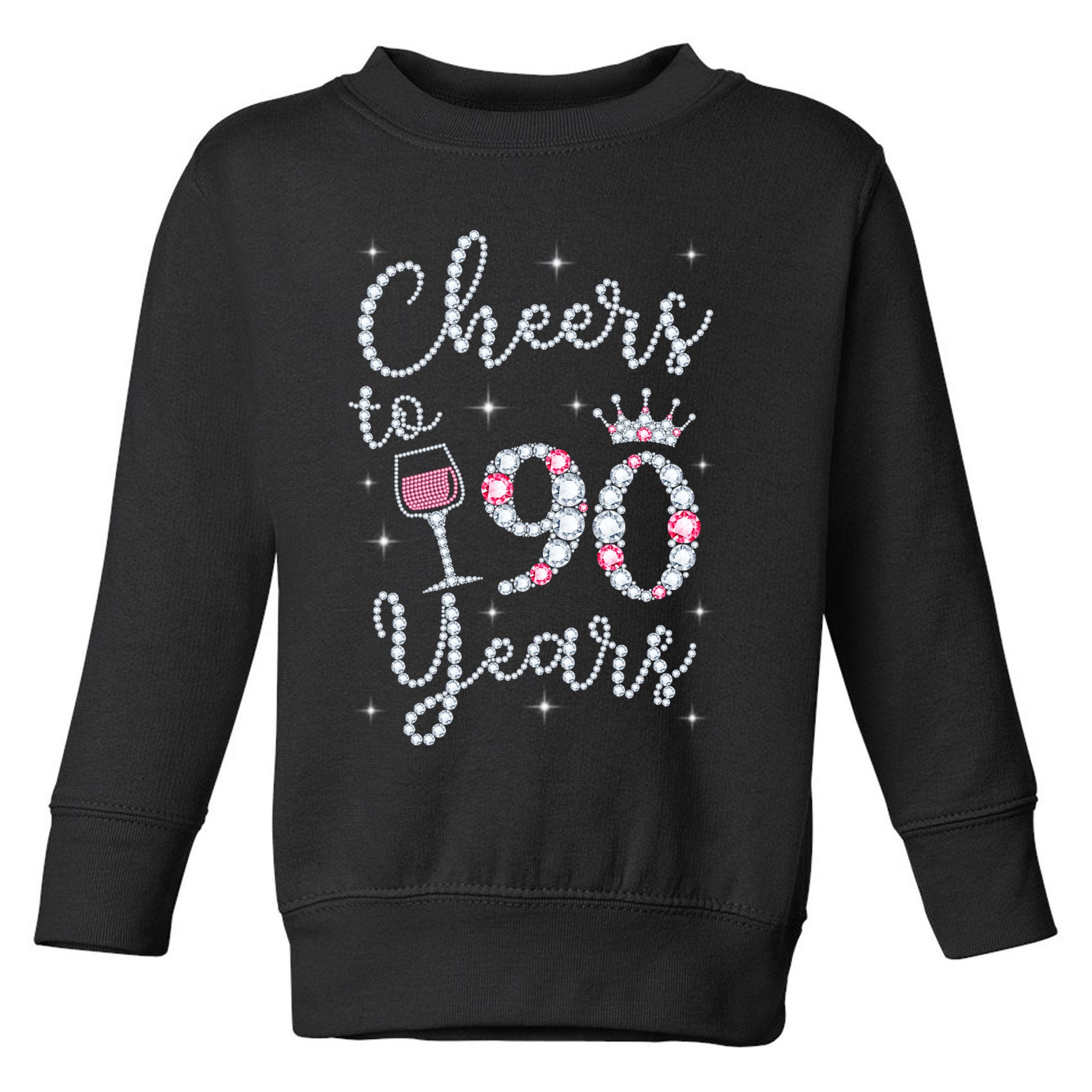 Cheers to 90 Years 1929 90Th Birthday Gift Tee For WoM.e.ns Toddler Sweatshirt