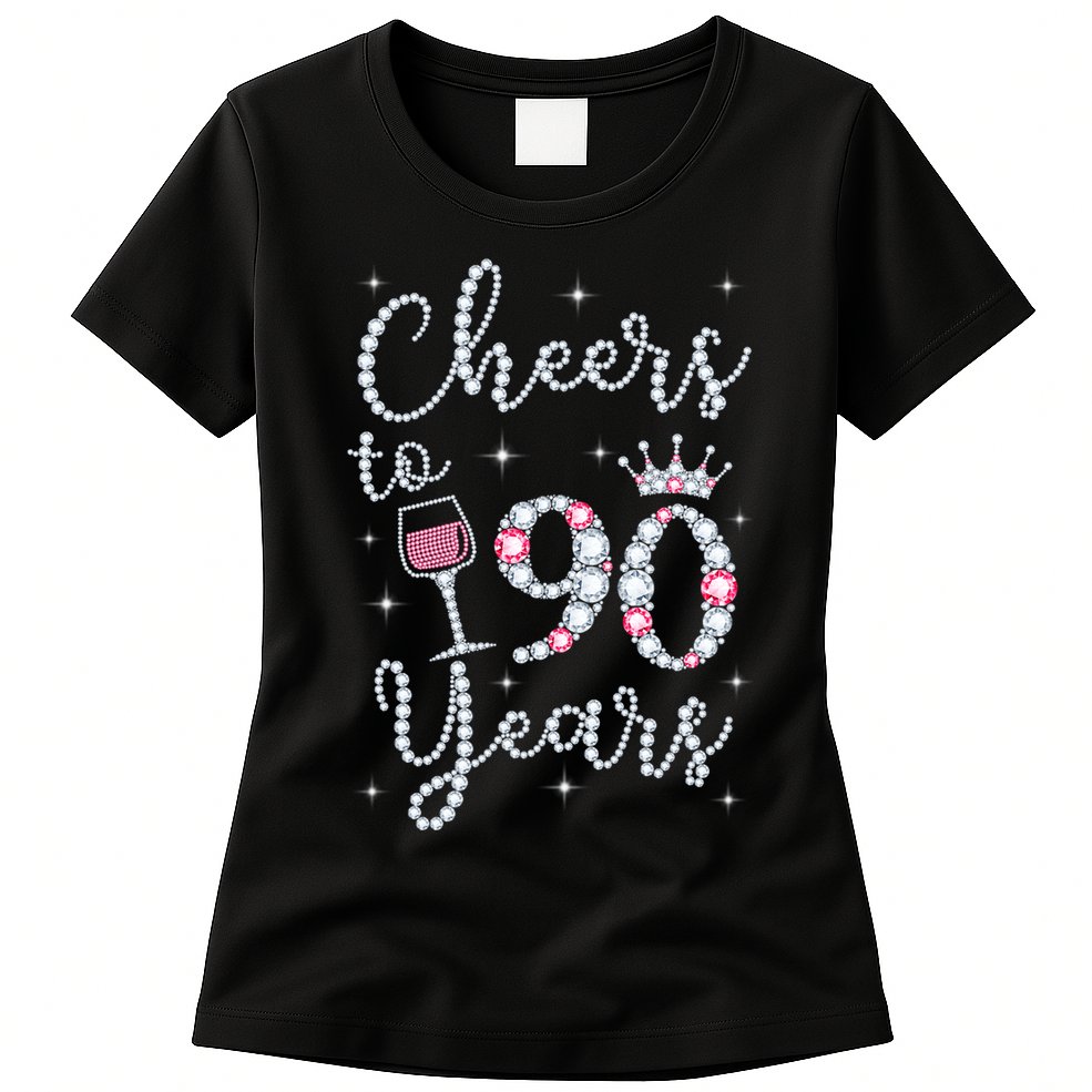 Cheers to 90 Years 1929 90Th Birthday Gift Tee For WoM.e.ns Womens T-Shirt