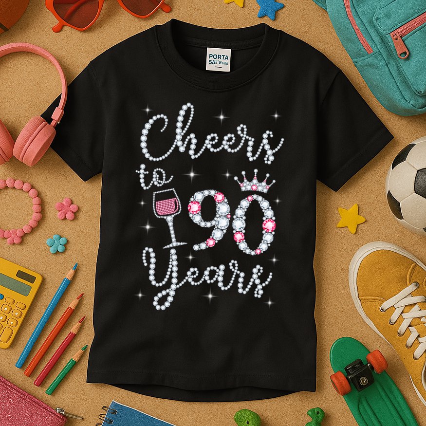 Cheers to 90 Years 1929 90Th Birthday Gift Tee For WoM.e.ns Kids T-Shirt