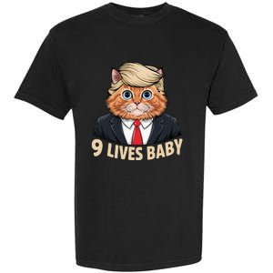 Cat Trump 9 Lives Baby Garment-Dyed Heavyweight T-Shirt