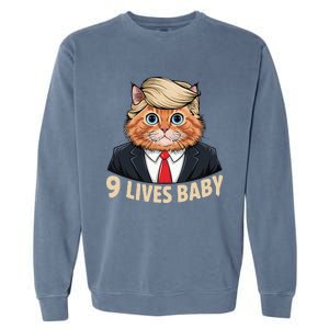 Cat Trump 9 Lives Baby Garment-Dyed Sweatshirt