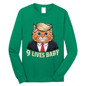 Cat Trump 9 Lives Baby Long Sleeve Shirt