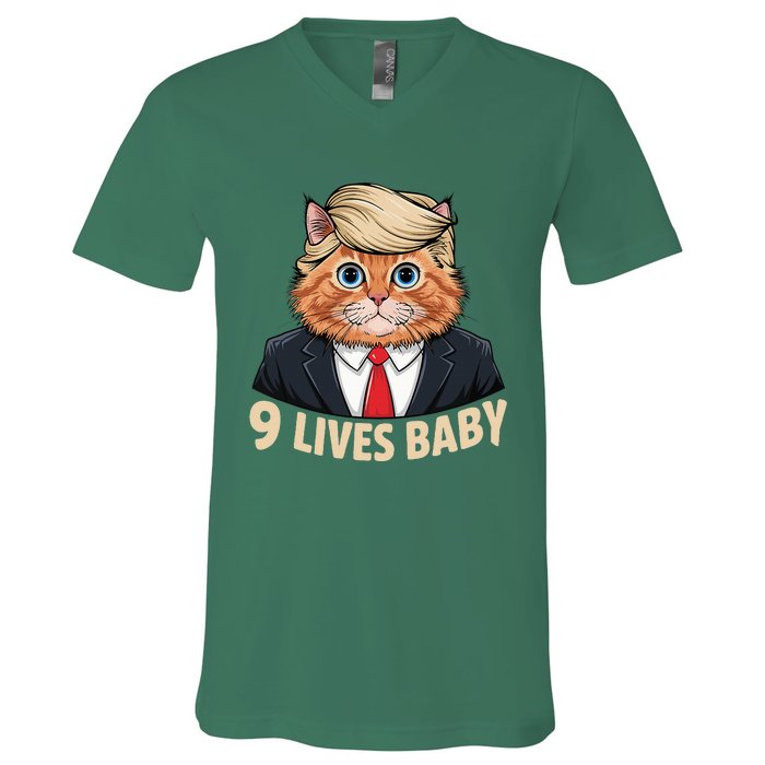 Cat Trump 9 Lives Baby V-Neck T-Shirt