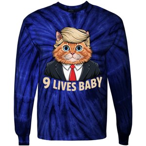 Cat Trump 9 Lives Baby Tie-Dye Long Sleeve Shirt