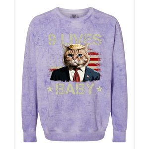 Cat Trump 9 Lives Baby Trump Cat 9 Lives Baby Colorblast Crewneck Sweatshirt