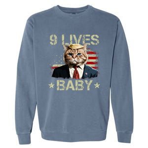 Cat Trump 9 Lives Baby Trump Cat 9 Lives Baby Garment-Dyed Sweatshirt