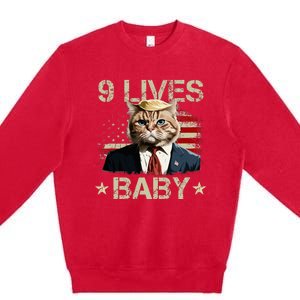 Cat Trump 9 Lives Baby Trump Cat 9 Lives Baby Premium Crewneck Sweatshirt