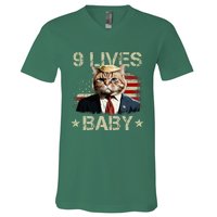 Cat Trump 9 Lives Baby Trump Cat 9 Lives Baby V-Neck T-Shirt