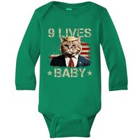 Cat Trump 9 Lives Baby Trump Cat 9 Lives Baby Baby Long Sleeve Bodysuit