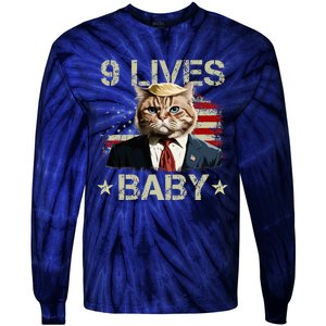 Cat Trump 9 Lives Baby Trump Cat 9 Lives Baby Tie-Dye Long Sleeve Shirt