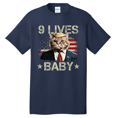 Cat Trump 9 Lives Baby Funny Trump Cat 9 Lives Baby Gift Tall T-Shirt