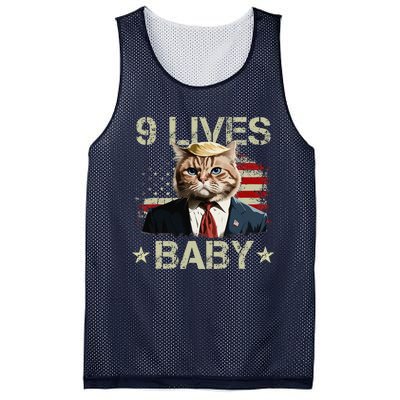 Cat Trump 9 Lives Baby Funny Trump Cat 9 Lives Baby Gift Mesh Reversible Basketball Jersey Tank