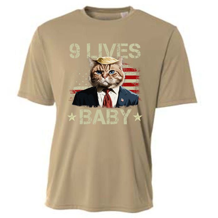 Cat Trump 9 Lives Baby Funny Trump Cat 9 Lives Baby Gift Cooling Performance Crew T-Shirt