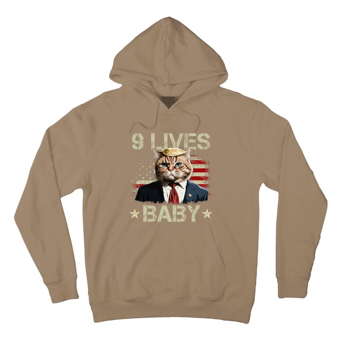 Cat Trump 9 Lives Baby Funny Trump Cat 9 Lives Baby Gift Hoodie